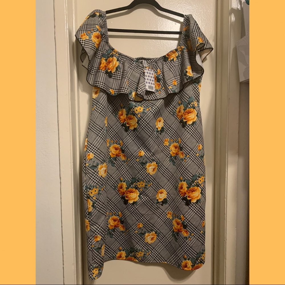Palms, by Piphany, off-shoulder sheath dress